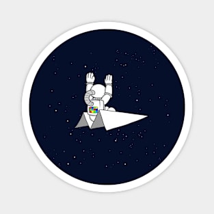 Spaceman Flying on a Paper Airplane Magnet